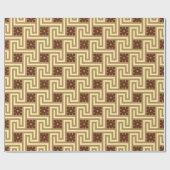 Deco Greek Key, Tan, Brown en Yellow Cadeaupapier (Vlak)