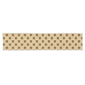 Deco Greek Key, Tan, Brown en Yellow Korte Tafelloper (Horizontaal)