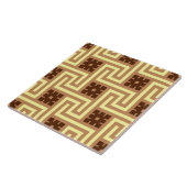 Deco Greek Key, Tan, Brown en Yellow Tegeltje (Zijkant)