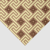 Deco Greek Key, Tan, Brown en Yellow Tissuepapier (Detail)