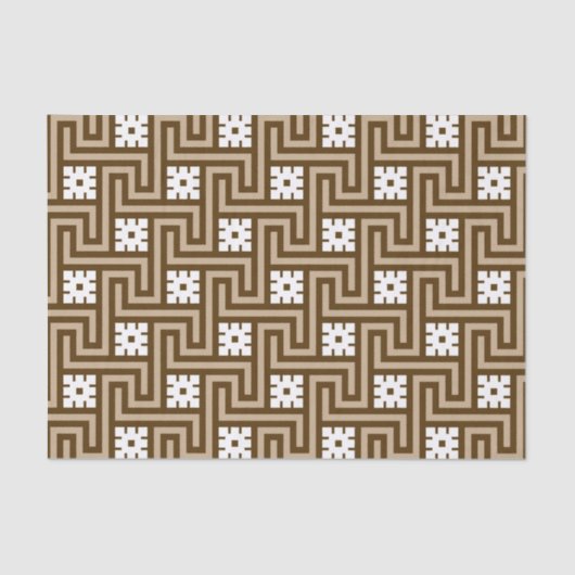 Deco Greek Key, Taupe Tan en Brown Tissuepapier (Voorkant)