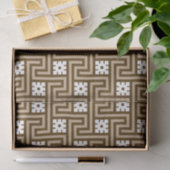 Deco Greek Key, Taupe Tan en Brown Tissuepapier (Geschenk)