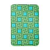 Deco Greek Key, Turquoise en Jade Green Badmat (Voorkant Verticaal)