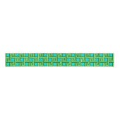 Deco Greek Key, Turquoise en Jade Green Grosgrain Lint (Voorkant)