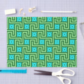 Deco Greek Key, Turquoise en Jade Green Tissuepapier (Craft)