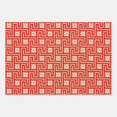 Deco Grieks Sleutel, Blauw & Wit, Bruin, Sinaasapp Inpakpapier Vel (Voorkant 3)