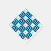 Deco Griekse Sleutel, Hemelblauw en Marineblauw Servetten (Hoek)