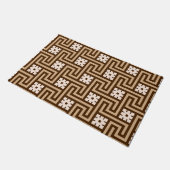 Deco Griekse Sleutel, Taupe Tan en Bruin Deurmat (Schuin)
