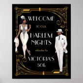 Deco Harlem Nights Flapper en Gentleman Welkom Poster (Voorkant)