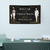 Deco Harlem Nights Flapper en Gentleman Welkom Spandoek (Beurs)