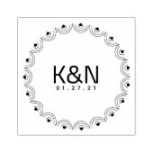 Deco Hart Omcirkelde Initiele Logo Trouwstempel Rubberstempel (Afrduk)