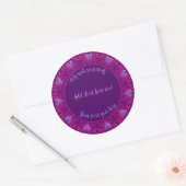 Deco Hearts-Roze Paars-Gepersonaliseerd Ronde Sticker (Envelop)
