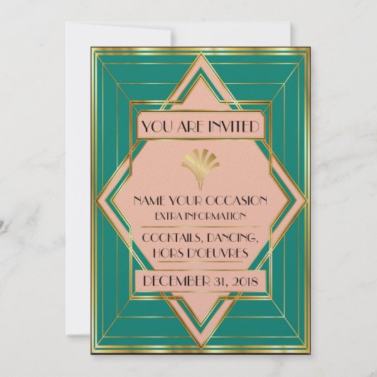 Deco Hedendaags Gala Evenement Uitnodiging (Voorkant)