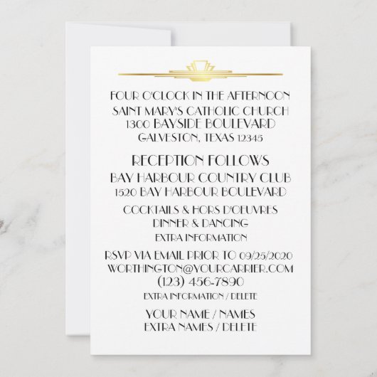 Deco Hedendaagse bruiloft uitnodiging (Achterkant)