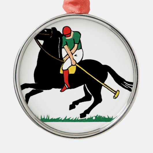 Deco Horse Polo Metalen Ornament (Voorkant)