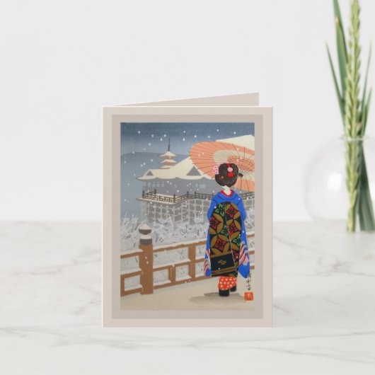 Deco Japans kerstwenskaart Feestdagen Kaart (Voorkant)