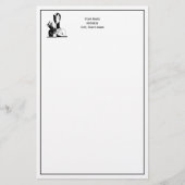  deco-juffrouw met parells Black Transp Briefpapier (Voorkant)