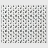  deco-juffrouw met parells Black Transp Cadeaupapier (Vlak)