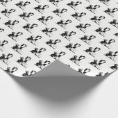  deco-juffrouw met parells Black Transp Cadeaupapier (Hoek)