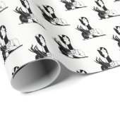  deco-juffrouw met parells Black Transp Cadeaupapier (Rol Hoek)