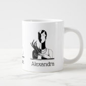  deco-juffrouw met parells Black Transp Grote Koffiekop (Rechts)