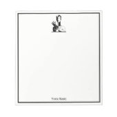 deco-juffrouw met parells Black Transp Notitieblok (Voorkant)