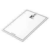  deco-juffrouw met parells Black Transp Notitieblok (Schuin)