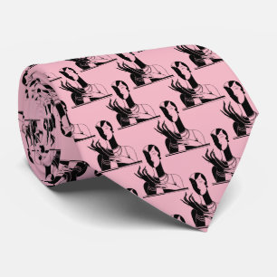 deco-juffrouw met parells Black Transp Stropdas