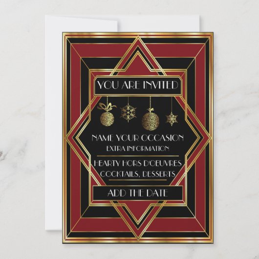 Deco-kerstuitnodiging Kaart (Voorkant)