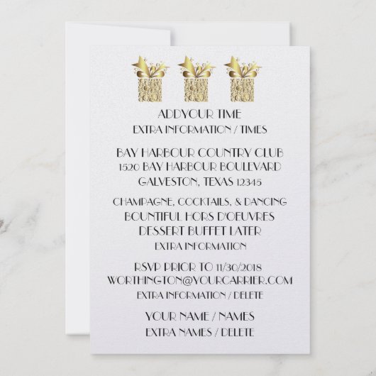 Deco-kerstuitnodiging Kaart (Achterkant)