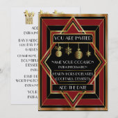 Deco-kerstuitnodiging Kaart (Voorkant / Achterkant)