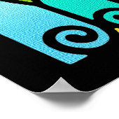 deco-kleurig glas floreel ontwerp poster (Hoek)