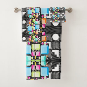 Deco Kubistische Geometrische Futuristische Bad Handdoek