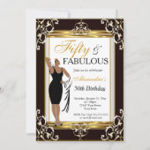 Deco Lady Gold Black 50th Fabulous Birthday foto Kaart (Voorkant)