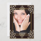 Deco Lady Gold Black 50th Fabulous Birthday foto Kaart (Achterkant)
