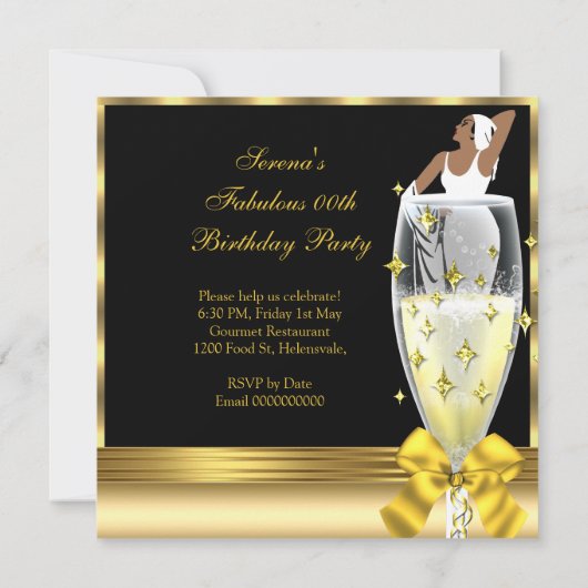 Deco Lady Gold Black te verbluffend op zaterdag Kaart (Achterkant)