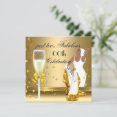 Deco Lady Goud Te Fabulous Verjaardag Kaart (Staand voorkant)