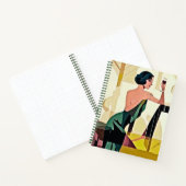 Deco Lady in het Green Modern Art Journal Notitieboek (Binnen)