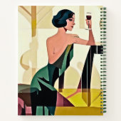 Deco Lady in het Green Modern Art Journal Notitieboek (Achterkant)