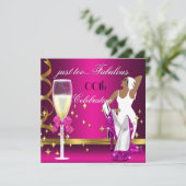 Deco Lady Pink Gold te verbluffend Birthday Kaart (Staand voorkant)
