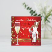 Deco Lady Red Gold te verbluffend Birthday Party 2 Kaart (Staand voorkant)