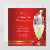 Deco Lady Red Gold te verbluffend Birthday Party 2 Kaart (Achterkant)