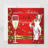 Deco Lady Red Gold te verbluffend Birthday Party 2 Kaart (Voorkant)