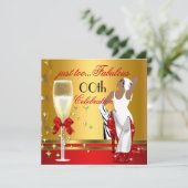 Deco Lady Red Gold te verbluffend feest Kaart (Staand voorkant)