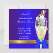 Deco Lady Royal Blue Gold te verbluffend Birthday Kaart (Achterkant)