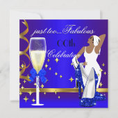Deco Lady Royal Blue Gold te verbluffend Birthday Kaart (Voorkant)