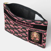 Deco Lady zwart en roze met bloemen Etui (Open)