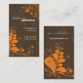 Deco Leaves Natuur Rustige Art-kaart Visitekaartje (Voorkant / Achterkant)