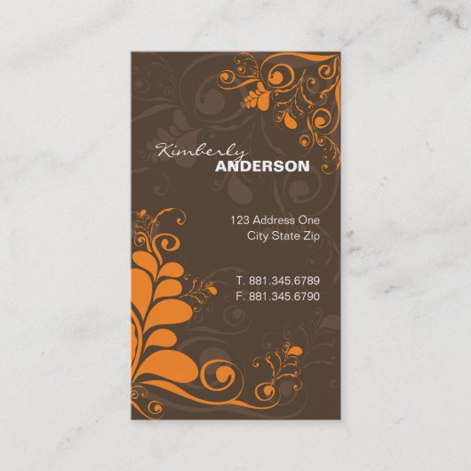 Deco Leaves Natuur Rustige Art-kaart Visitekaartje (Voorkant)