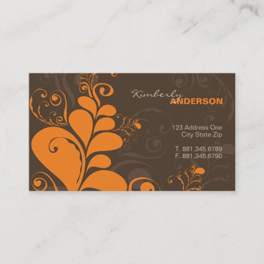 Deco Leaves Natuur Rustige Art-kaart Visitekaartje (Voorkant)